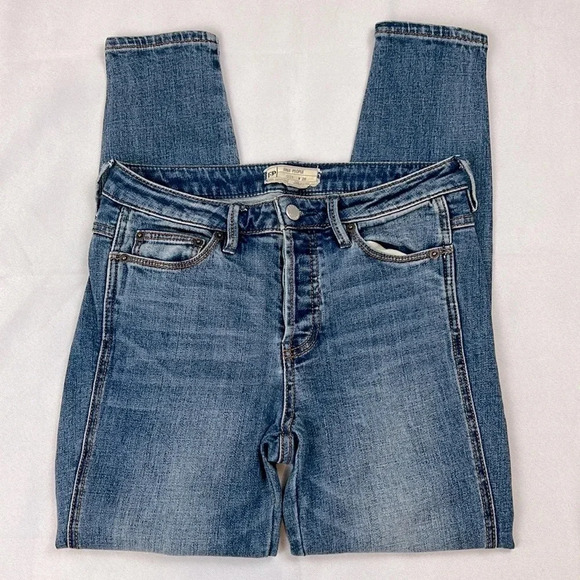 Free People High Rise Button Fly Skinny Jean Size 26 - Picture 1 of 10
